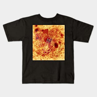 Alien bee hive in orange space Kids T-Shirt